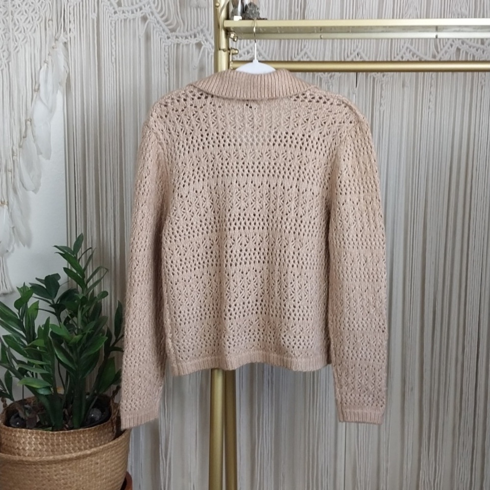 Joie Beige Openwork Button-Up Cardigan - Picture 6 of 7